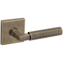 Baldwin Gramercy Knurled Non-Turning Two-Sided Dummy Door Lever Set with R017 Trim from the Estate Collection Satin Brass and Black