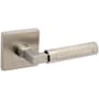 Baldwin Gramercy Knurled Privacy Door Lever Set with R017 Trim from the Estate Collection Lifetime Satin Nickel