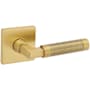 Baldwin Gramercy Knurled Privacy Door Lever Set with R017 Trim from the Estate Collection Satin Brass and Brown