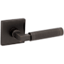 Baldwin Gramercy Knurled Privacy Door Lever Set with R017 Trim from the Estate Collection Venetian Bronze