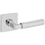 Baldwin Gramercy Knurled Privacy Door Lever Set with R017 Trim from the Estate Collection Polished Chrome