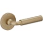 Baldwin Curved Gramercy Non-Turning Two-Sided Dummy Door Lever Set with 5046 Rose from the Estate Collection Vintage Brass