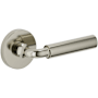Baldwin Curved Gramercy Non-Turning Two-Sided Dummy Door Lever Set with 5046 Rose from the Estate Collection Lifetime Polished Nickel