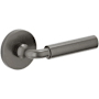 Baldwin Curved Gramercy Non-Turning Two-Sided Dummy Door Lever Set with 5046 Rose from the Estate Collection Lifetime Graphite Nickel