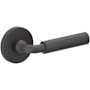 Baldwin Curved Gramercy Non-Turning Two-Sided Dummy Door Lever Set with 5046 Rose from the Estate Collection Oil-Rubbed Bronze