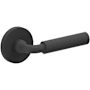 Baldwin Curved Gramercy Non-Turning Two-Sided Dummy Door Lever Set with 5046 Rose from the Estate Collection Satin Black