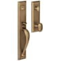 Baldwin Cody Single Cylinder Mortise Entrance Handleset Trim Set with 5432 Estate Collection Knob Satin Brass and Black