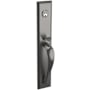 Baldwin Cody Single Cylinder Mortise Entrance Handleset Trim Set with 5432 Estate Collection Knob Lifetime Graphite Nickel