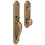Baldwin Boulder Single Cylinder Mortise Entrance Handleset Trim Set with 5432 Estate Collection Knob Satin Brass and Black