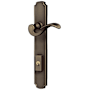 Baldwin Bismark Door Configuration 3 Keyed Entry Multi Point Trim Lever Set with American Cylinder Below Handle Satin Brass and Black