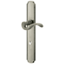 Baldwin Bismark Door Configuration 4 Keyed Entry Multi Point Trim Lever Set with Euro Profile Cylinder Below Handle Lifetime Satin Nickel