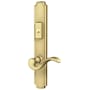 Baldwin Bismark Door Configuration 5 Keyed Entry Multi Point Trim Lever Set with American Cylinder Above or Below Handle Satin Brass and Brown