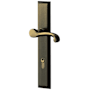 Baldwin Concord Door Configuration 4 Keyed Entry Multi Point Trim Lever Set with Euro Profile Cylinder Below Handle Satin Brass and Black