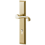 Baldwin Concord Door Configuration 4 Keyed Entry Multi Point Trim Lever Set with Euro Profile Cylinder Below Handle Satin Brass and Brown