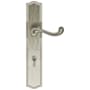 Baldwin Bristol Door Configuration 1 Patio Multi Point Trim Lever Set with European Cylinder Below Handle Lifetime Satin Nickel