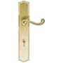 Baldwin Bristol Door Configuration 1 Passage Multi Point Trim Lever Set with European Cylinder Below Handle Satin Brass and Brown