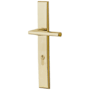 Baldwin Lakeshore Door Configuration 4 Keyed Entry Multi Point Trim Lever Set with Euro Profile Cylinder Below Handle Non-Lacquered Brass