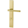 Baldwin Lakeshore Door Configuration 1 Keyed Entry Multi Point Trim Lever Set with European Cylinder Below Handle Satin Brass and Brown