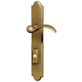 Baldwin Boulder Door Configuration 3 Half Inactive Half Passage Multi Point Trim Lever Set with American Cylinder Below Handle Vintage Brass