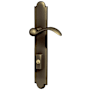 Baldwin Boulder Door Configuration 3 Half Inactive Half Passage Multi Point Trim Lever Set with American Cylinder Below Handle Satin Brass and Black