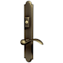 Baldwin Boulder Door Configuration 6 Inactive Multi Point Trim Lever Set with American Cylinder Above Handle Satin Brass and Black