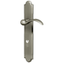Baldwin Boulder Door Configuration 4 Patio Multi Point Trim Lever Set with Euro Profile Cylinder Below Handle Lifetime Satin Nickel