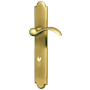 Baldwin Boulder Door Configuration 1 Half Inactive Half Passage Multi Point Trim Lever Set with European Less Cylinder Below Handle Satin Brass and Brown