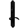 Baldwin Boulder Door Configuration 6 Inactive Multi Point Trim Lever Set with American Cylinder Above Handle Satin Black