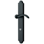 Baldwin Boulder Door Configuration 1 Half Inactive Half Passage Multi Point Trim Lever Set with European Less Cylinder Below Handle Distressed Oil Rubbed Bronze