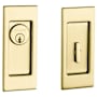 Baldwin Santa Monica Keyed Entry Pocket Door Lock from the Estate Collection Lifetime Satin Brass