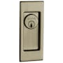 Baldwin Santa Monica Style Pocket Door Exterior Keyed Entry Trim from the Estate Collection Satin Brass and Black