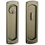 Baldwin Palo Alto Keyed Entry Pocket Door Set with Door Pull from the Estate Collection Satin Brass and Black