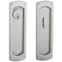 Baldwin Palo Alto Keyed Entry Pocket Door Set with Door Pull from the Estate Collection Lifetime Satin Nickel