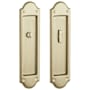 Baldwin Boulder Privacy Pocket Door Set with Door Pull from the Estate Collection Vintage Brass
