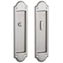 Baldwin Boulder Privacy Pocket Door Set with Door Pull from the Estate Collection Lifetime Satin Nickel