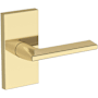Baldwin Anaheim Hills Passage Door Lever Set with Contemporary 5" Rose from the Reserve Collection Non-Lacquered Brass