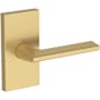 Baldwin Anaheim Hills Passage Door Lever Set with Contemporary 5" Rose from the Reserve Collection Lifetime Satin Brass