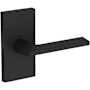 Baldwin Anaheim Hills Passage Door Lever Set with Contemporary 5" Rose from the Reserve Collection Satin Black