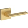 Baldwin Anaheim Hills Passage Door Lever Set with Contemporary Square Rose from the Reserve Collection Lifetime Satin Brass