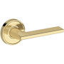 Baldwin Anaheim Hills Passage Door Lever Set with Recessed Round Rose from the Reserve Collection Non-Lacquered Brass