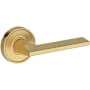 Baldwin Anaheim Hills Passage Door Lever Set with Recessed Round Rose from the Reserve Collection Lifetime Satin Brass