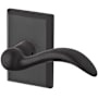 Baldwin Arch Passage Leverset with Rustic Square Rose Dark Bronze