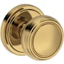 Baldwin Bremerton Passage Door Knob Set with Stepped Round Rose from the Reserve Collection Lifetime Polished Brass