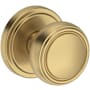 Baldwin Bremerton Passage Door Knob Set with Stepped Round Rose from the Reserve Collection Lifetime Satin Brass