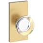 Baldwin Contemporary Crystal Passage Door Knob Set with Contemporary 5 Inch Rose from the Reserve Collection Lifetime Satin Brass
