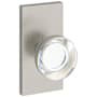 Baldwin Contemporary Crystal Passage Door Knob Set with Contemporary 5 Inch Rose from the Reserve Collection Satin Nickel