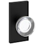 Baldwin Contemporary Crystal Passage Door Knob Set with Contemporary 5 Inch Rose from the Reserve Collection Satin Black