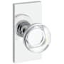 Baldwin Contemporary Crystal Passage Door Knob Set with Contemporary 5 Inch Rose from the Reserve Collection Polished Chrome
