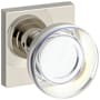 Baldwin Contemporary Crystal Passage Door Knob Set with Contemporary Square Rose from the Reserve Collection Lifetime Polished Nickel