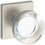 Baldwin Contemporary Crystal Passage Door Knob Set with Contemporary Square Rose from the Reserve Collection Satin Nickel